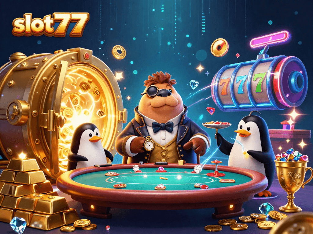 spin the reels and win big with slot777 in this vibrant underwater casino scene