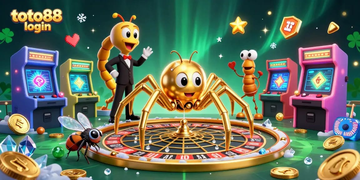 Experience thrilling gameplay at toto88 login with a golden spider spinning its roulette web.